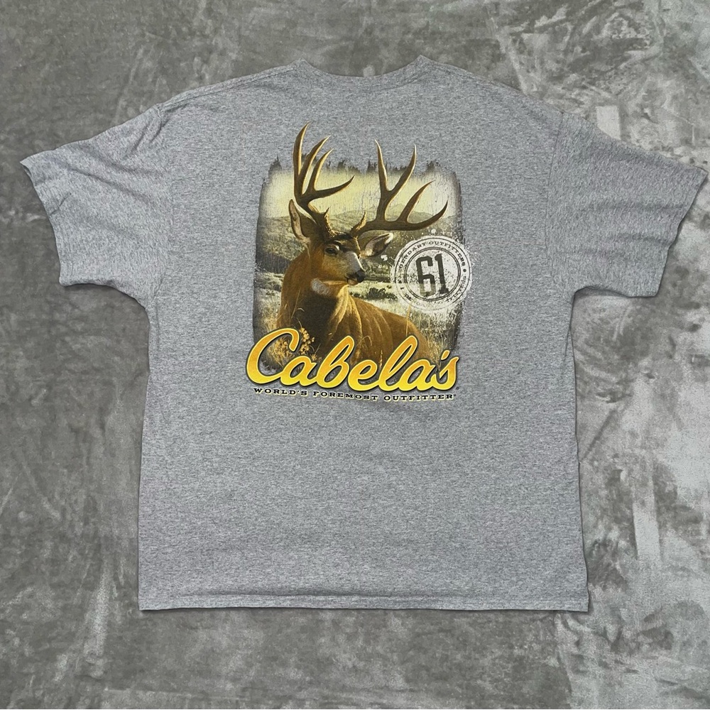 Cabela’s Gray Graphic Tees 2XL Duo Pack Fish Graphic Shirt Deer Outdoor - Picture 9 of 15